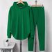 Women's Casual Hooded Lounge Set Long Sleeve Pants Two-Piece Outfit Soft Comfortable Pullover Jogger Pajamas For Home Relaxation_ecoleips.com