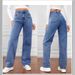 Voya Women's New High Waisted Design Washed Women's Jeans Fashionable And Versatile, Slimming Straight Leg Fashionable Pants Cotton_ecoleips.com