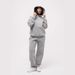 Autumn And Winter Casual Sweater Suit Long Sleeved Pocket Pullover Hooded Top Elastic Waist_ecoleips.com