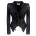 K Gothic Style Women's New European And American Style Shoulder Shrugs, Rivets, Slim Fit, Waist Cinched Motorcycle Leather Jacket_ecoleips.com