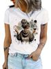 European And American Cross-border Foreign Trade Clothing, Girl's Back View, Round Neck Printed Women's Short-sleeve_ecoleips.com