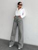 Silver-gray Straight-leg Jeans For Women, Spring And Autumn, New Versatile High-waisted Slimming Loose-fitting_ecoleips.com