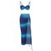 New 2024 Sexy Knitted Spaghetti Strap Top Split Skirt Two Piece Set Beach Vacation Swimwear Cover Up Dress_ecoleips.com