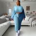 Women's Clothing Velvet Casual Round Neck Long Sleeve Elastic Waist Drawstring Pants Contrast Color Sports Suit_ecoleips.com