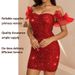 European And American Women's Fashion Off-Shoulder Party Sexy Sequin Ruffle Bodycon Slimming Short Dress Nightclub_ecoleips.com