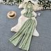 Women's Halter Neck Tie Vest High Waisted Wide Leg Pants Two Piece Set Slim Fit Summer Resort Style Clothing_ecoleips.com