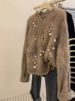Women's Clothing Women's Sequined Retro Loose Pullover Sweater Soft Thick Knit Top High End Lazy Style For Autumn Winter_ecoleips.com