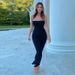 Women's Halter Neck Backless Long Dress With Tie Detail, Elegant Solid Color Summer Evening Gown_ecoleips.com