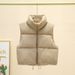 Women's Sleeveless Quilted Vest - Short Padded Jacket For Autumn & Winter, Lightweight Warm Layering, Casual & Office Wear_ecoleips.com