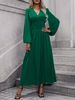Women's Lantern Sleeve High Slit Dress Autumn Winter High Slit Dress Lantern Sleeve_ecoleips.com