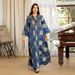Women's Clothing Middle Eastern Muslim Robe Dubai Dress V Neck Jacquard Beading New Women's Clothing_ecoleips.com