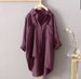Women's Clothing New Women's Casual Solid Color Shirt Autumn Cotton And Linen Cardigan Double Pocket Long Sleeved Top_ecoleips.com