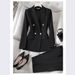 Elegant Rose Red Women's 3-Piece Suit Set - Blazer With Pants & Skirt (S-5XL)_ecoleips.com