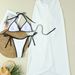 Women's Clothing Simple Sexy Asymmetrical Bikini Three Piece Set Sling Elastic Leisure Vacation Beach Skirt Suit_ecoleips.com