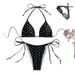 Women's Clothing Sexy Polka Dot Print Bikini New Split Swimsuit Tether Sling Three Point Swimsuit_ecoleips.com
