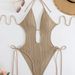 Women's Clothing Swimsuit One Piece Hollow Strap Backless Swimsuit Solid Color Bikini Spot_ecoleips.com