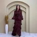 Muslim Dress Women Elegant Victorian-Inspired Long Sleeve Maxi Dress With Flowy Hem Bell Sleeves – Soft Cotton-Polyester Blend, Tailored Fit For Women_ecoleips.com