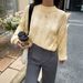 Y2K-Inspired Long Sleeve Knit Sweater – Solid Color Wool-Like Pullover For Women (White/Yellowish/Blue/Light Pink/Apricot)_ecoleips.com