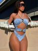 Women's Clothing Fashion Jumpsuit Female Summer New Halter Neck Sling Twisted Personality One Piece Swimsuit_ecoleips.com