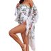 Women's Three Piece Swimsuit Bikini Set Sun Protection Long Sleeved Cover Up One Piece_ecoleips.com
