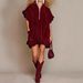 Women's Mock Neck Half Zip Loose Fit Ruffle Hem Short Sleeve Dress – Slimming Flowy Summer Midi_ecoleips.com