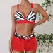 Women's Clothing Crisscross Bikini Set Sexy High Waisted Swimwear With Adjustable Ties_ecoleips.com