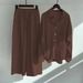 Voya Voya Women's Plus Size Fashion Shirt Two-Piece Set Spring Vintage High-Waisted Loose Long 2-Piece Set_ecoleips.com