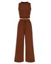 Women's Summer Knitted 2 Piece Set Sleeveless Vest And Elastic Waist Wide Leg Trousers Round Neck Design_ecoleips.com