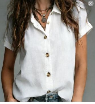 Summer Women's Color Block Short Sleeve Shirt Loose Casual Top European American Style Trendy Cross Border Fashion 2025 New_ecoleips.com