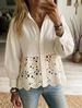 Women's Hollowed Out Hem Shirt New Clothing For Markets_ecoleips.com