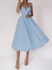 Women's multi-colored halter sexy swing dress_ecoleips.com