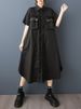 White Vintage Oversized Shirt Dresses For Women Summer New In Short Sleeve Loose Casual Long Dress Fashion Elegant Clothing 2025_ecoleips.com