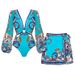 Women's Trendy Sexy One Piece Swimsuit Long Pants Polyester Printed Swimwear Set_ecoleips.com