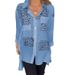 Women's Spring And Summer Fashion Printed Loose Tuxede Shirt_ecoleips.com