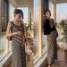 Summer New Korean Fashion Striped Knitted Strap 2-Piece Maternity Dress_ecoleips.com