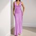 Women's V-Neck Pleated Slim Dress With Elegant Temperament_ecoleips.com