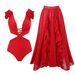 Women's Clothing Two-Piece Swimsuit Bohemian Printed Maxi Dress Sexy Vacation Swimwear Polyester Regular Fit_ecoleips.com