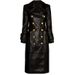 K Fashion Style Super Heavy PU Leather Atmospheric Windbreaker With Tie Up Waist And Knee Length Coat_ecoleips.com