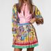 2025 Spring New Women's Printed Long Sleeve Shirt Top + Pleated Skirt Two-Piece Set For Women_ecoleips.com