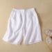 Suitable For All Seasons Cotton For Women, Mom Summer Thin Style, Ladies' Linen Pants, Plus Size, Slimming, Tummy Covering, Wide Leg, Five-Point_ecoleips.com