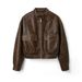 Aria Basics Cross-border Women's Casual Leather European American Stand-up Collar Jacket, Foreign Trade Autumn And Winter PU_ecoleips.com