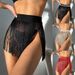 Women's Clothing Tassel Fashion Mini Skirt Beach Swimming Trunks Hip High Waist Holiday Bikini Swim Skirt_ecoleips.com