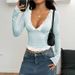 Y2K Long-sleeved Vest Sexy Lace T-shirt For Women's Spring/Summer 2026_ecoleips.com