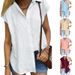 Verve 2025 Summer New Solid Color Single-Breasted Shirt Women's Casual Short Sleeve Top_ecoleips.com