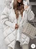 Women's Winter Hooded Coat With Detachable Rabbit Fur Collar – Stylish Long Sleeve Jacket For Casual & Outfit (White, Beige, Gray, Black, XS-XXXL)_ecoleips.com