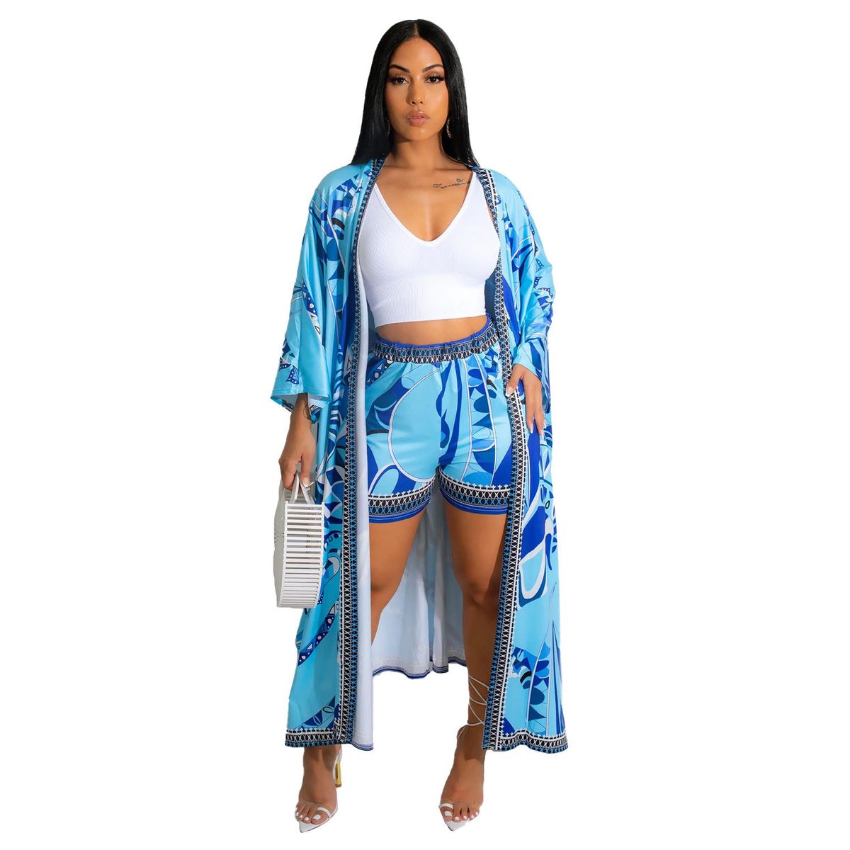 Women's Clothing Jacket And Shorts Positioning Printing Two Piece Set_ecoleips.com