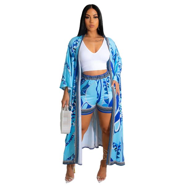Women's Clothing Jacket And Shorts Positioning Printing Two Piece Set_ecoleips.com