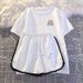 Women's Korean Style Milk Silk Lounge Set - Drawstring Short Sleeve Top & Loose Shorts 2-Piece Outfit (Casual, Sporty, Coords)_ecoleips.com