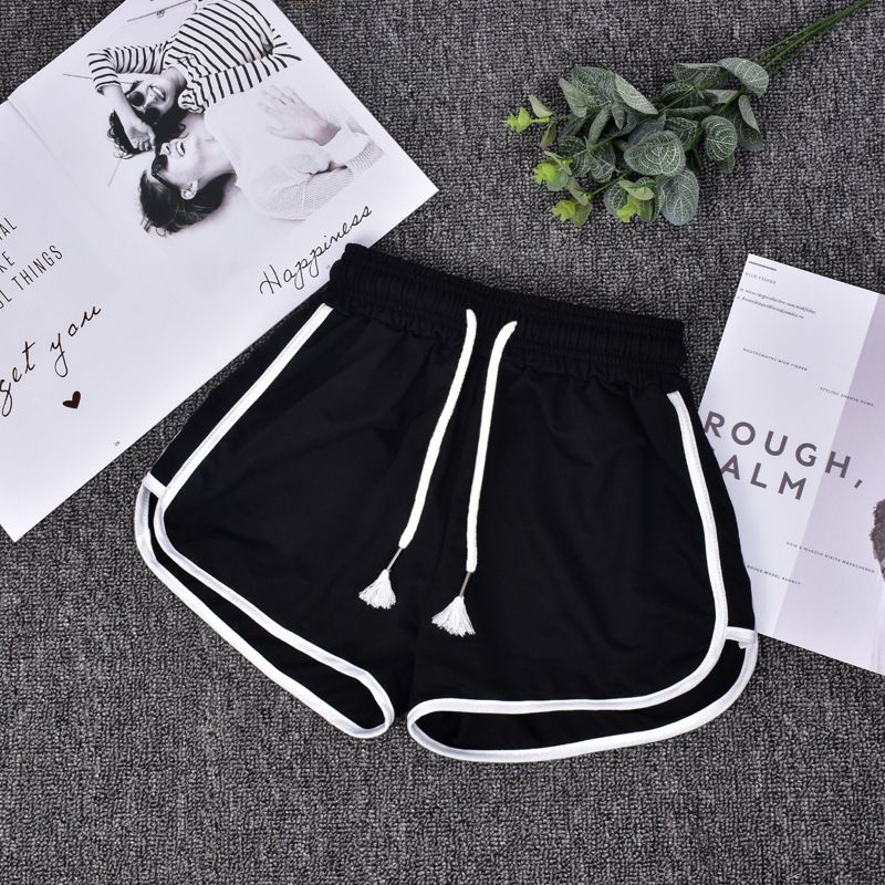 Women's Clothing Summer Casual Solid Color Three Quarter Pants Fashion Women's Wear Horizontal Bar Beach Pants Candy Color Hot Pants_ecoleips.com