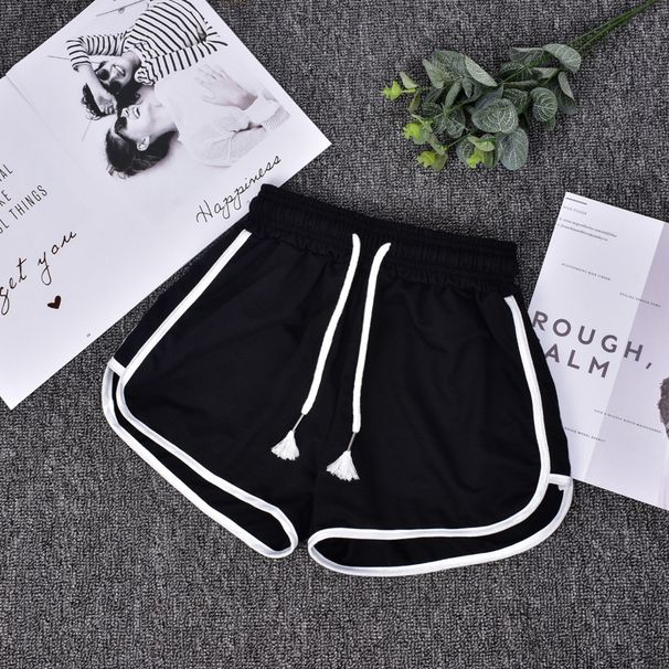 Women's Clothing Summer Casual Solid Color Three Quarter Pants Fashion Women's Wear Horizontal Bar Beach Pants Candy Color Hot Pants_ecoleips.com